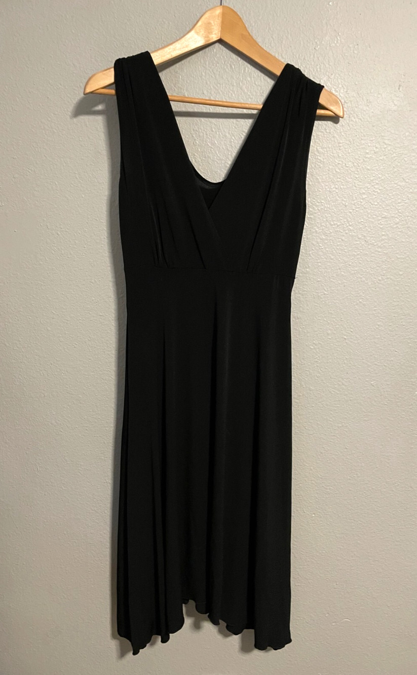 Zoey Beth Womens Midi Dress Small Black Babydoll Moody Witchy Goth 90s Y2K